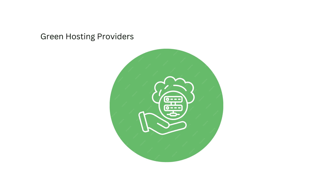Green hosting providers icon: a hand holding a server in a cloud