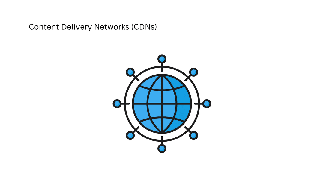 Content delivery networks (CDNs) icon: a globe connected to network nodes